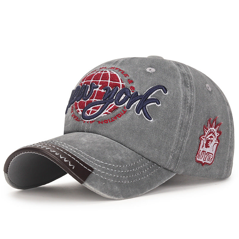 Wholesale Casual Adjustable Soft Top Washed Distressed Baseball Cap
